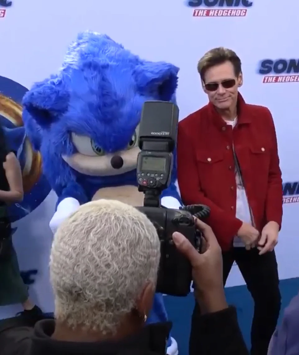 Jim Carrey at the Sonic movie premiere in 2020